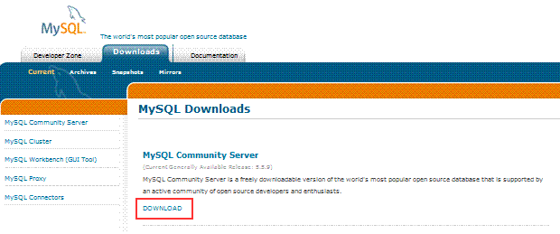 MySQLDownloads 