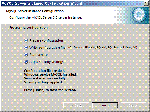 MySQL Server Instance Configuration Wizard@ݒ芮