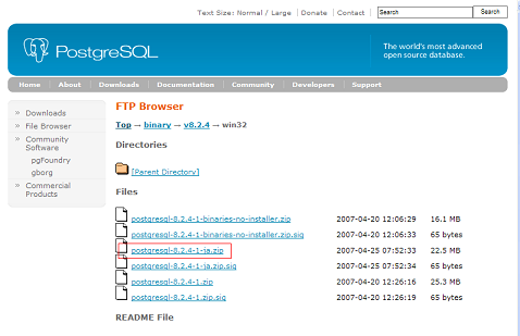 PostgreSQL�̃t�@�C���I��
